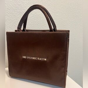 Brandon Blackwood Rich Brown Tote with Silver Details